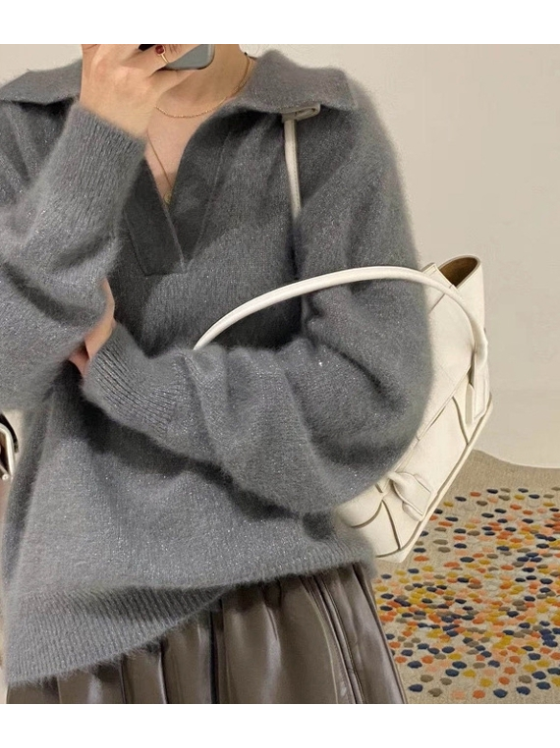 Women's Autumn/Winter Loose Polo Neck Sweater-Taehyung-Inspo