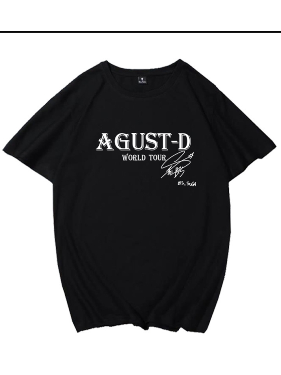 AGUST-D Round Neck Couple's Cotton Short-Sleeve T-Shirt BTS KPOP Inspo Outfits