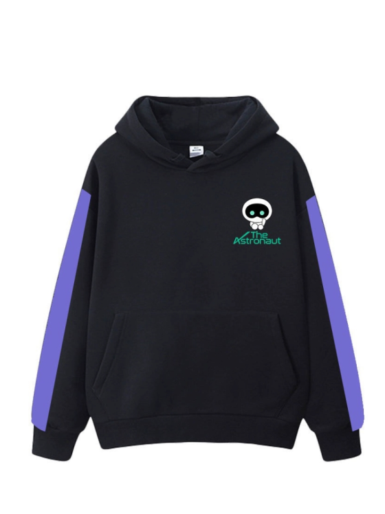 Black/White Cartoon Print Hooded Sweatshirt BTS KPOP Inspo Outfits