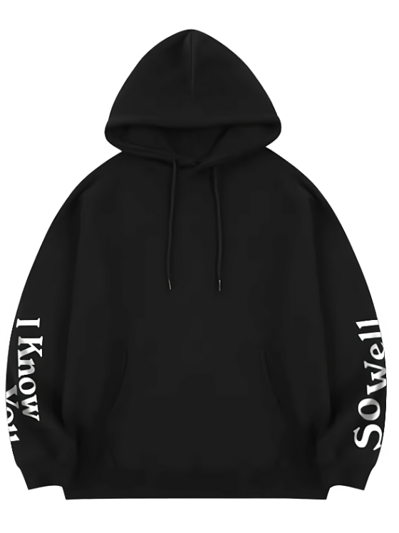 Essential Black Hooded Sweatshirt Stray Kids- KPOP Inspo Outfits