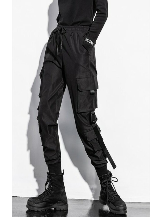 Men's Black Slim Cargo Pants Stray Kids - KPOP Inspo Outfits