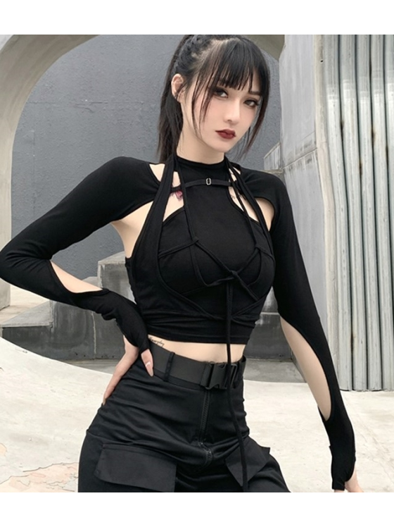 Black long-sleeved top-Chung Ha Inspo